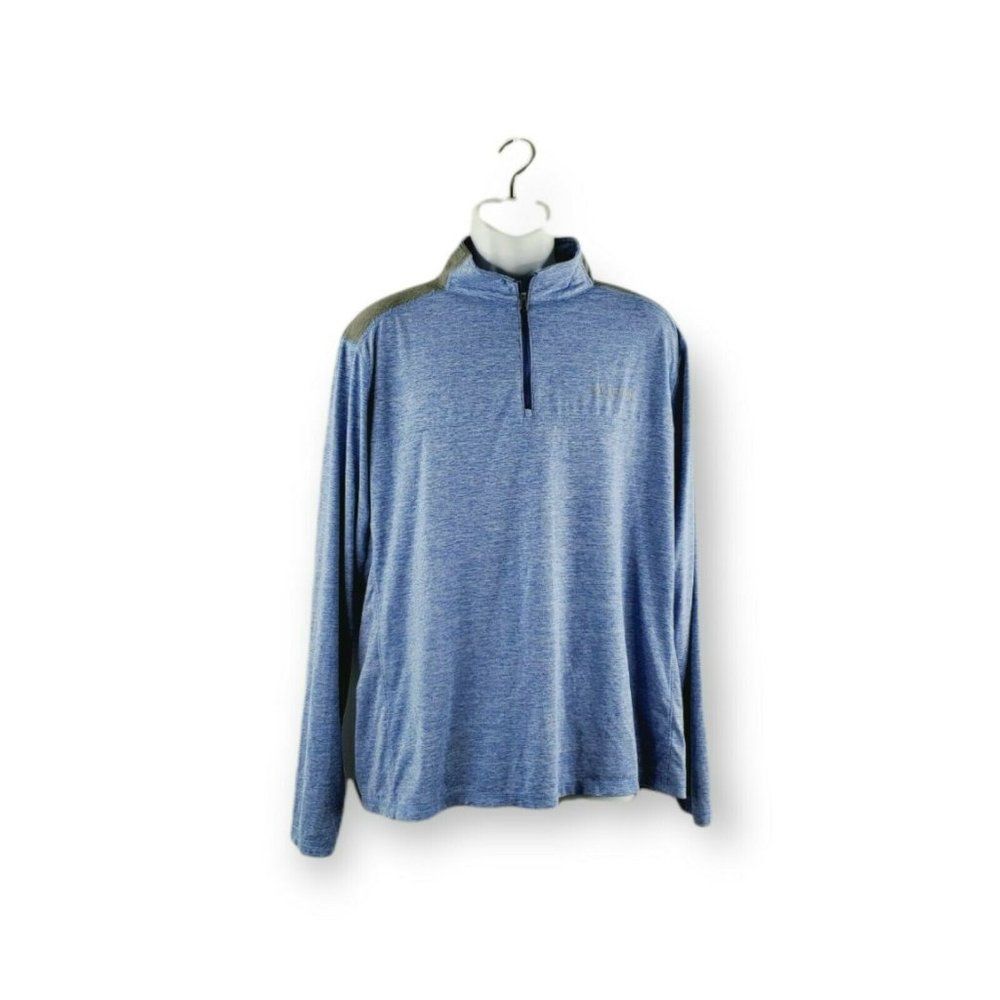Columbia Mens Blue Omni Wick Advanced Evaporation Quarter Zip Pullover T Shirt L